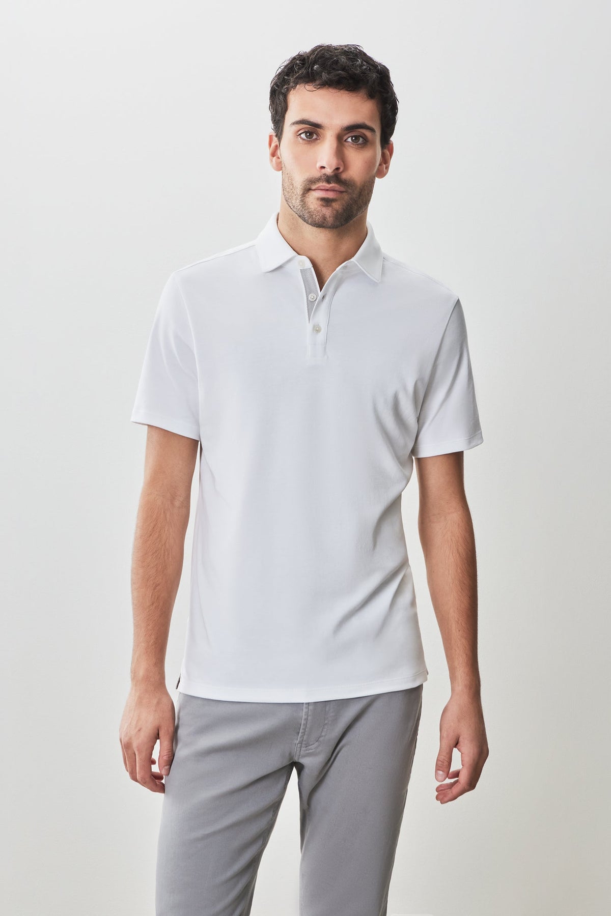 Polo "herringbone" pour homme par Robert Barakett | RB51236 Georgia Blanc | Machemise.ca, vêtements mode pour hommes