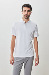 Polo "herringbone" pour homme par Robert Barakett | RB51236 Georgia Blanc | Machemise.ca, vêtements mode pour hommes