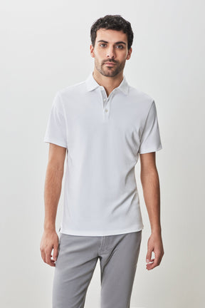 Polo "herringbone" pour homme par Robert Barakett | RB51236 Georgia Blanc | Machemise.ca, vêtements mode pour hommes