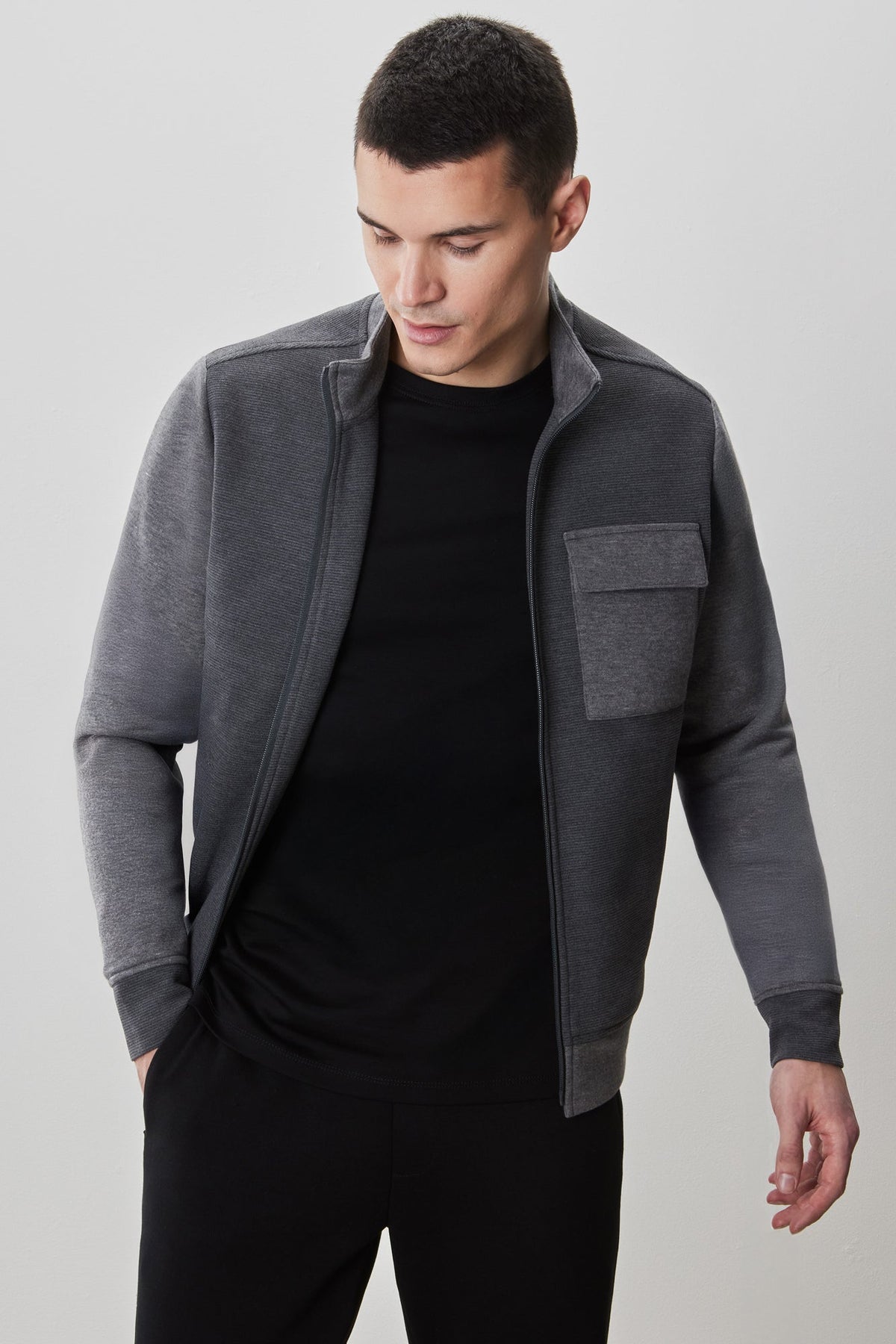 Veste pour homme par Robert Barakett | RB52189 Isaak Charbon | Machemise.ca, vêtements mode pour hommes