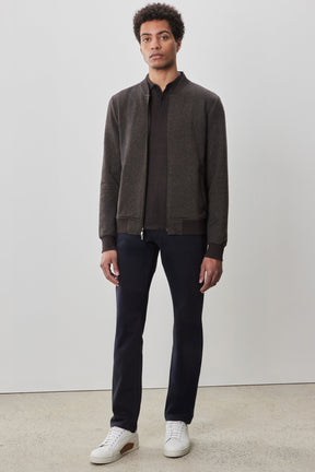 Veste à col baseball zippée pour homme par Robert Barakett | Stefanos RB52231 Brun | Machemise.ca, vêtements mode pour hommes