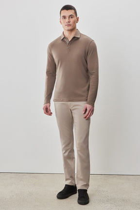 Polo à manches longues en chevrons pour homme par Robert Barakett | Georgia RB52559 Poterie | Machemise.ca, vêtements mode pour hommes