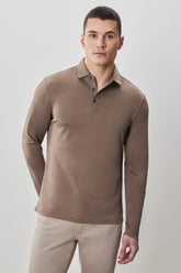 Polo à manches longues en chevrons pour homme par Robert Barakett | Georgia RB52559 Poterie | Machemise.ca, vêtements mode pour hommes