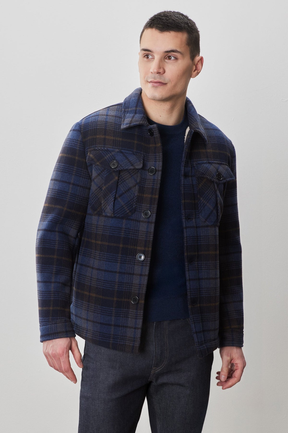 Surchemise pour homme par Robert Barakett | RB52618 Kaden Marine | Machemise.ca, vêtements mode pour hommes