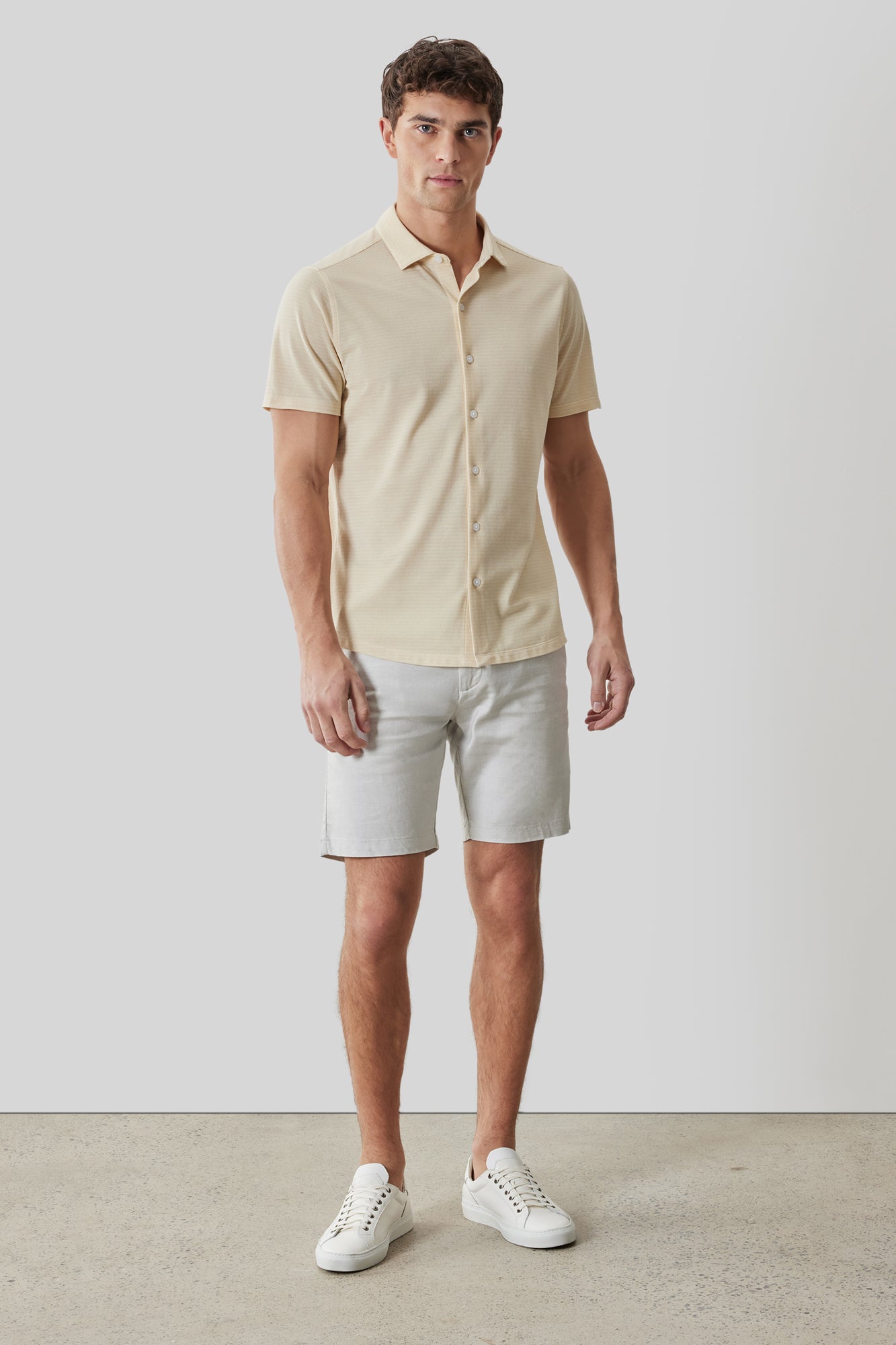 Chemise en Knit pour homme par Robert Barakett | RB61025 Irving Jaune Doux | Machemise.ca, vêtements mode pour hommes