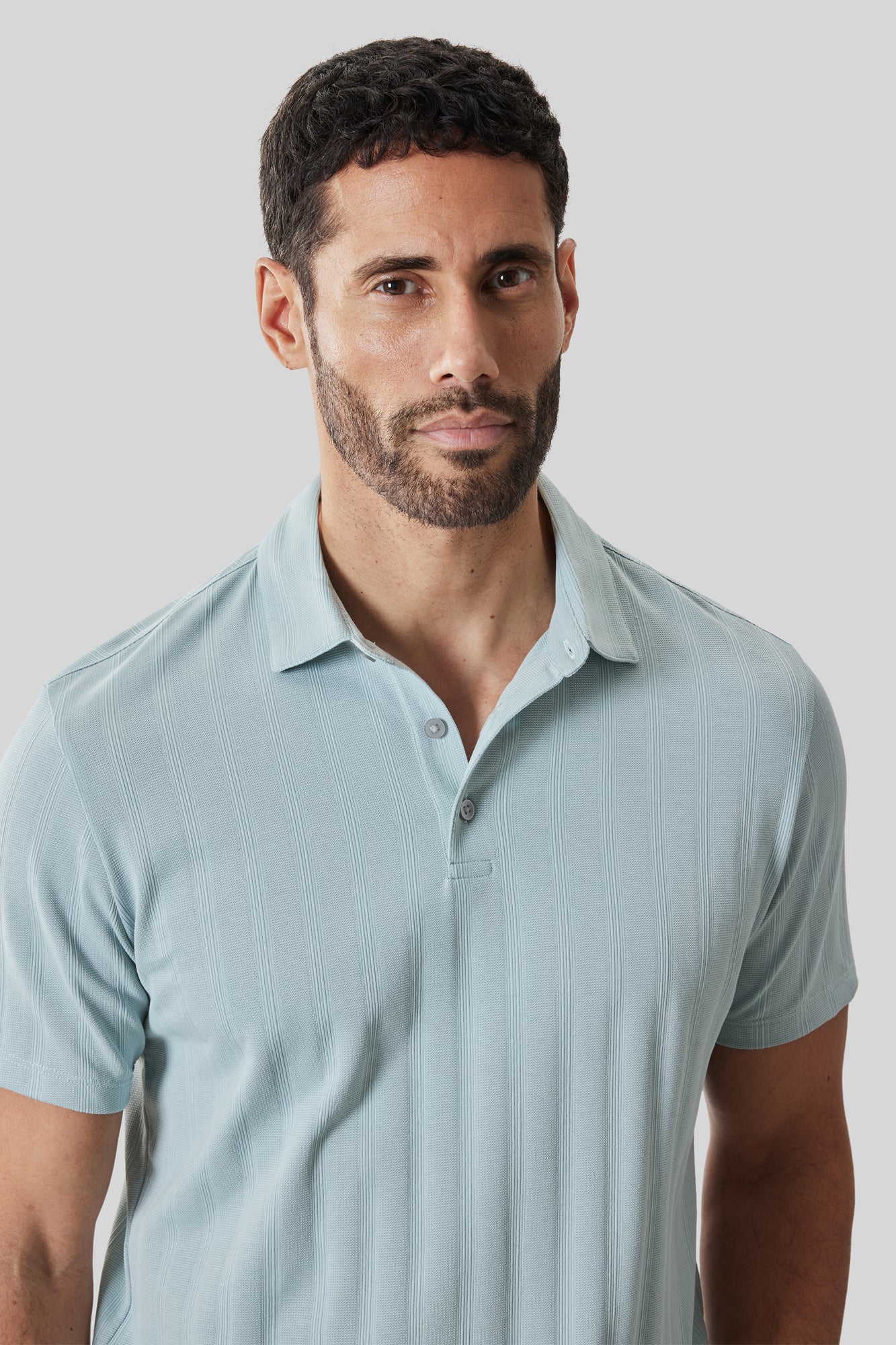 Polo pour homme par Robert Barakett | RB61050 Caspian Sarcelle Poussiéreuse | Machemise.ca, vêtements mode pour hommes