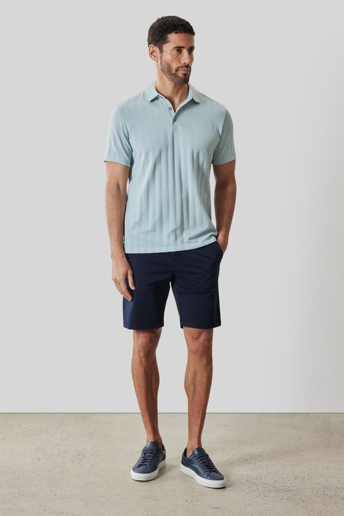Polo pour homme par Robert Barakett | RB61050 Caspian Sarcelle Poussiéreuse | Machemise.ca, vêtements mode pour hommes