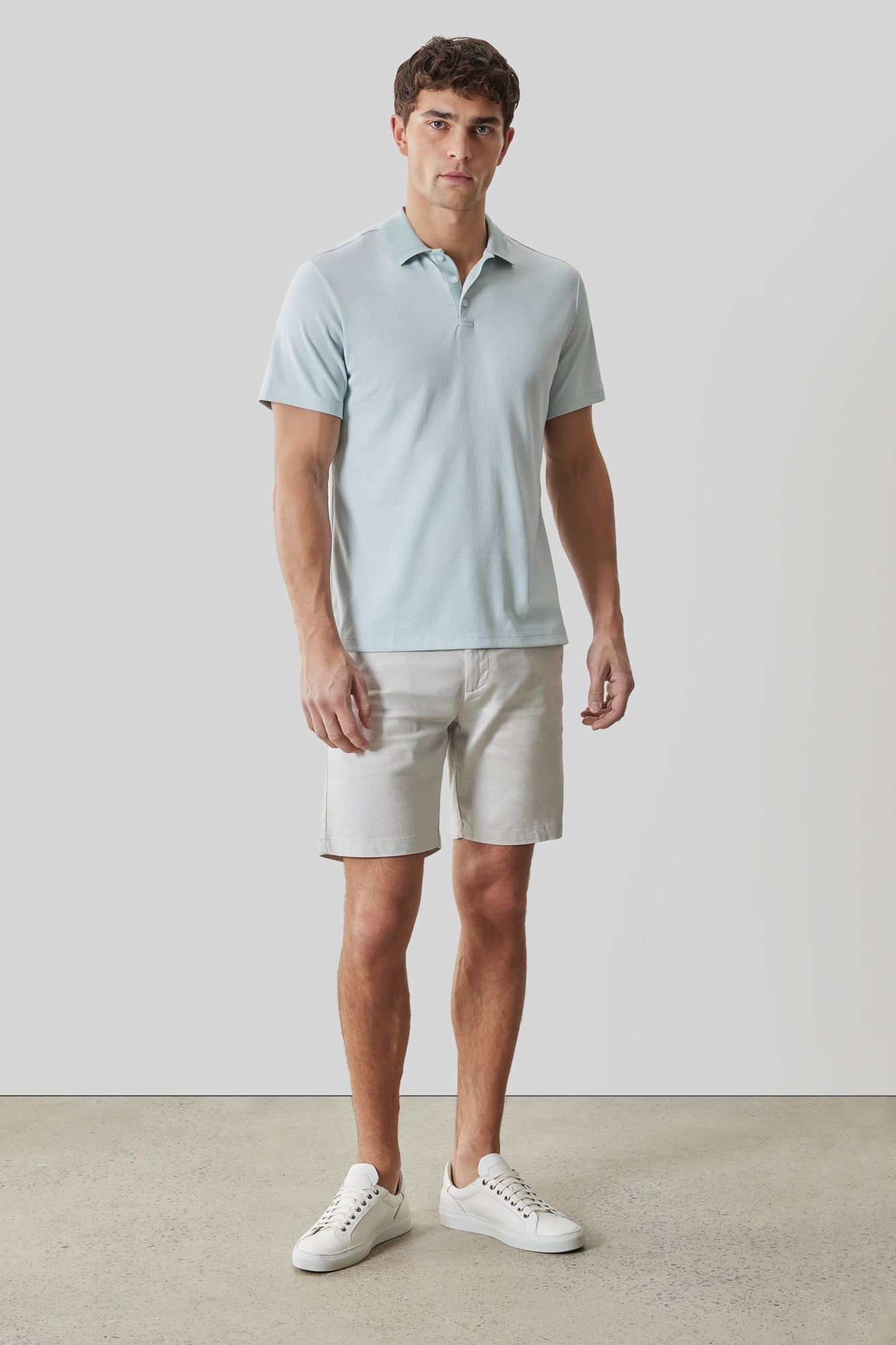 Polo col côtelé pour homme par Robert Barakett | RB61065 Matias Brume Aqua | Machemise.ca, vêtements mode pour hommes