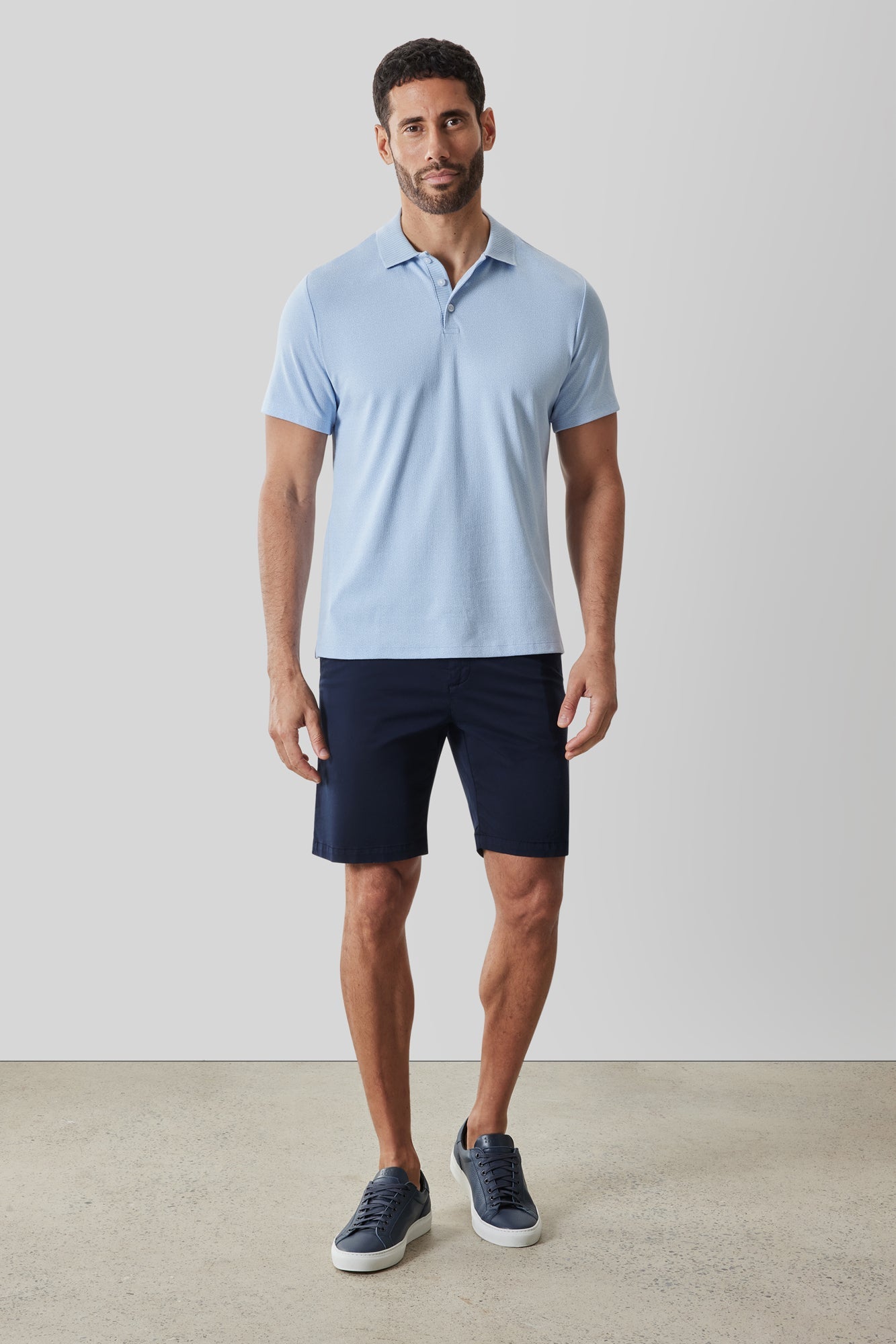 Polo col côtelé pour homme par Robert Barakett | RB61065 Matias Bleu Pâle | Machemise.ca, vêtements mode pour hommes