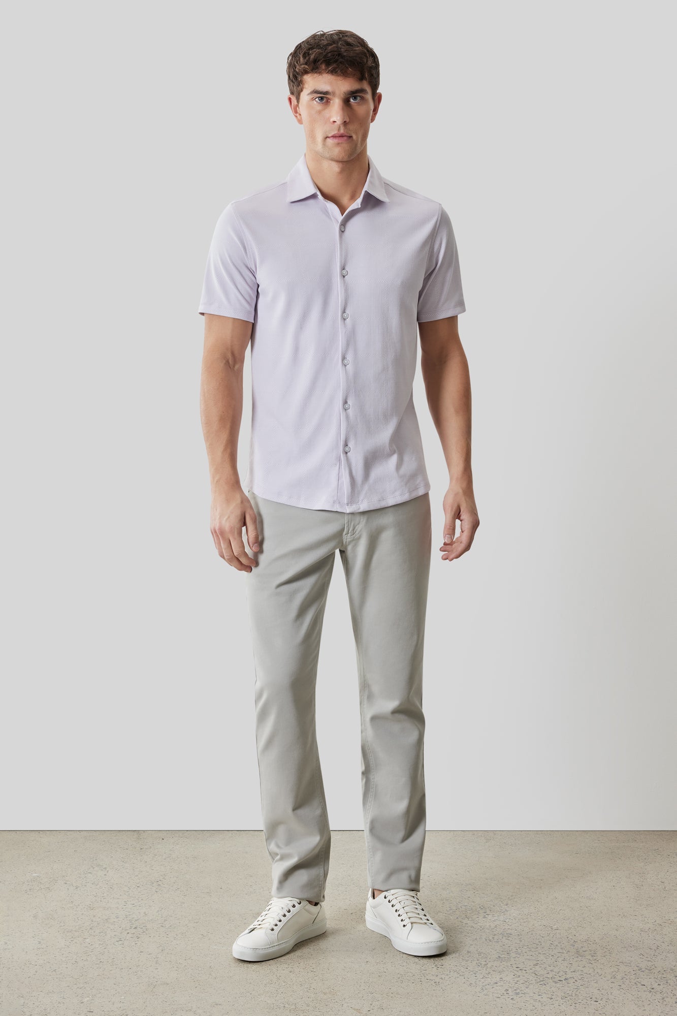 Chemise en Knit pour homme par Robert Barakett | RB61068 Sterling Lavande | Machemise.ca, vêtements mode pour hommes