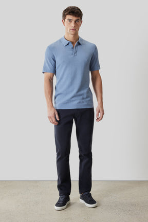 Polo avec patte pour homme par Robert Barakett | RB61092 Halric Bleu Délavé | Machemise.ca, vêtements mode pour hommes