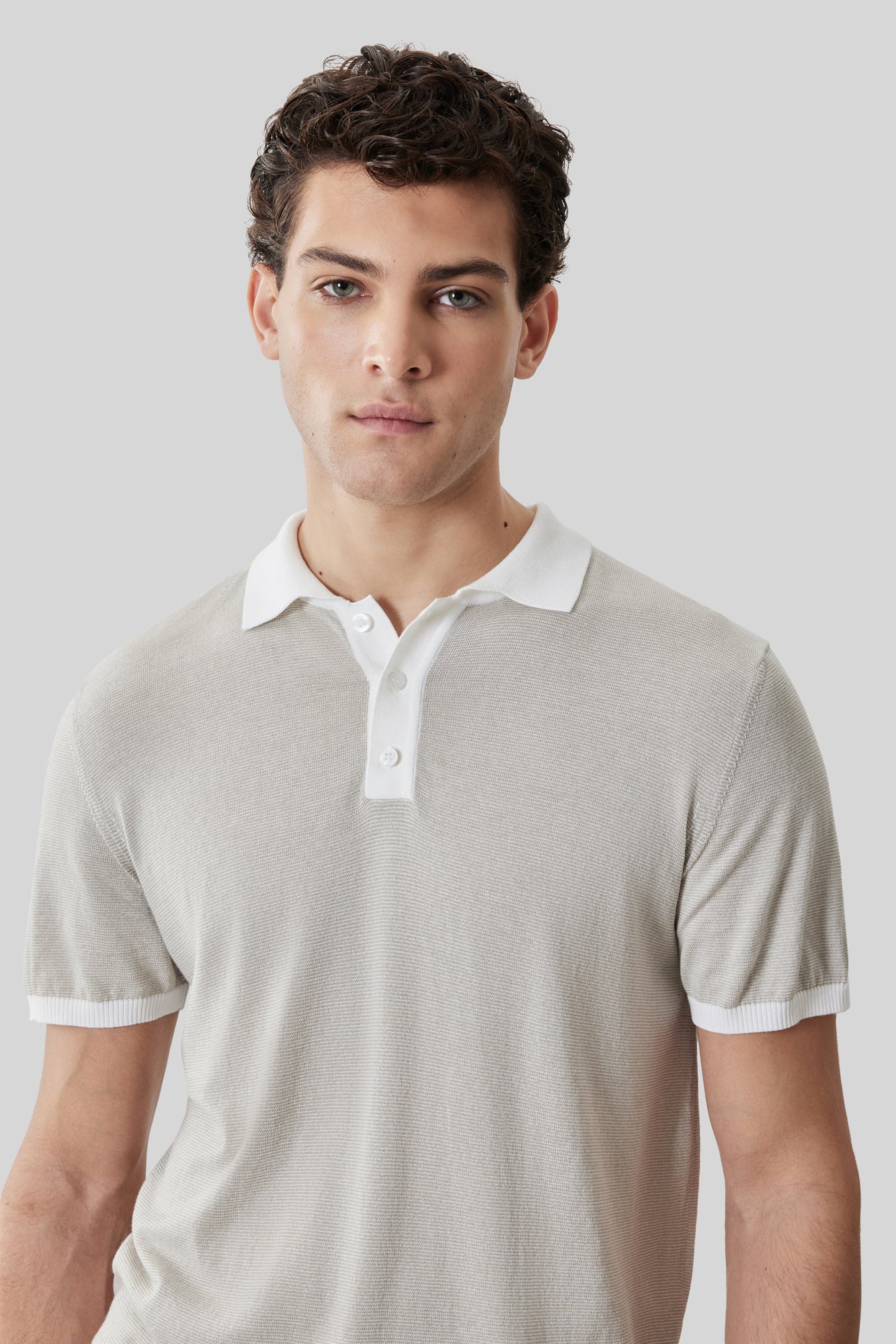 Polo pour homme par Robert Barakett | RB61098 Jorren Rayure Mousse | Machemise.ca, vêtements mode pour hommes