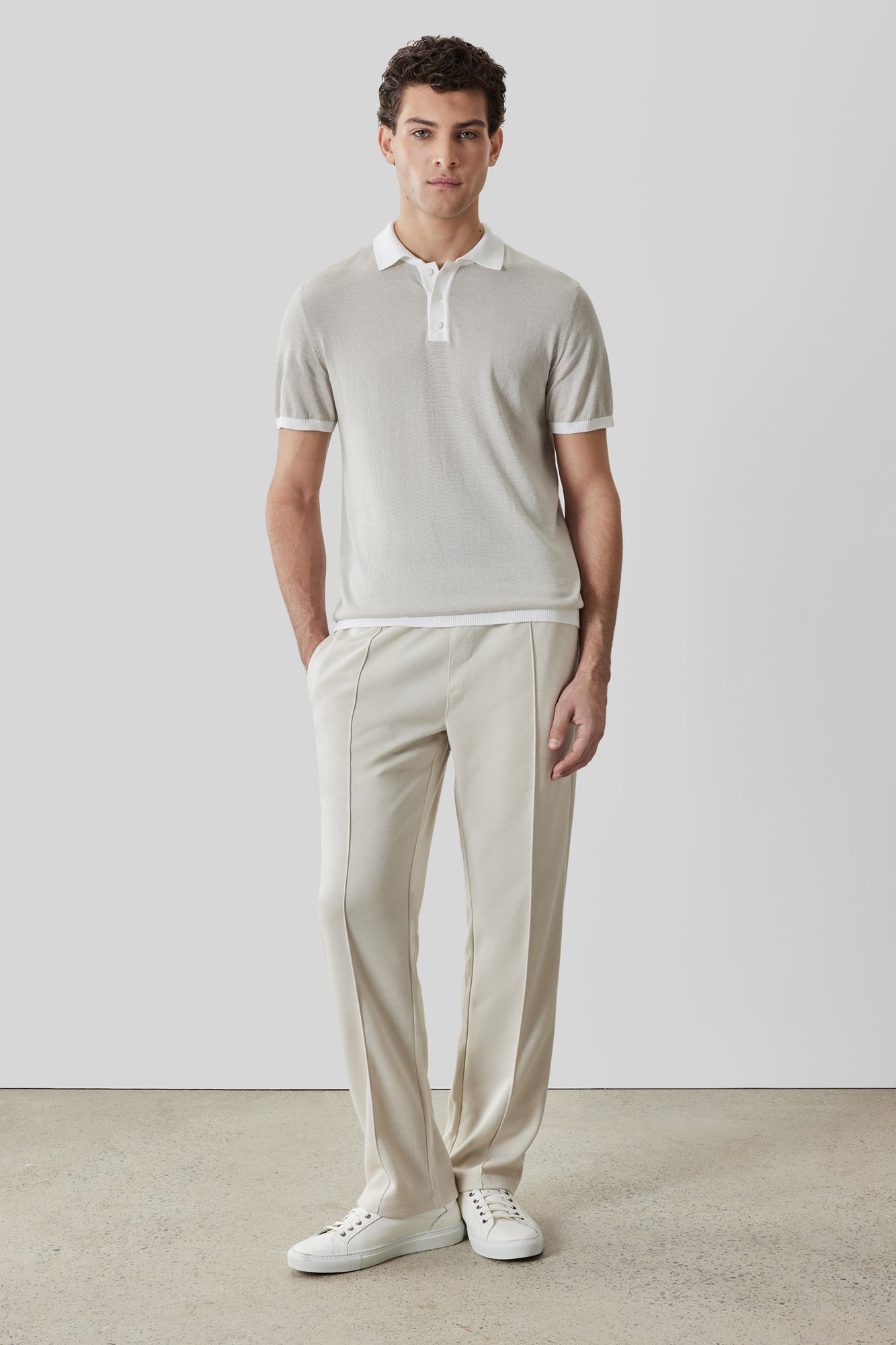 Polo pour homme par Robert Barakett | RB61098 Jorren Rayure Mousse | Machemise.ca, vêtements mode pour hommes