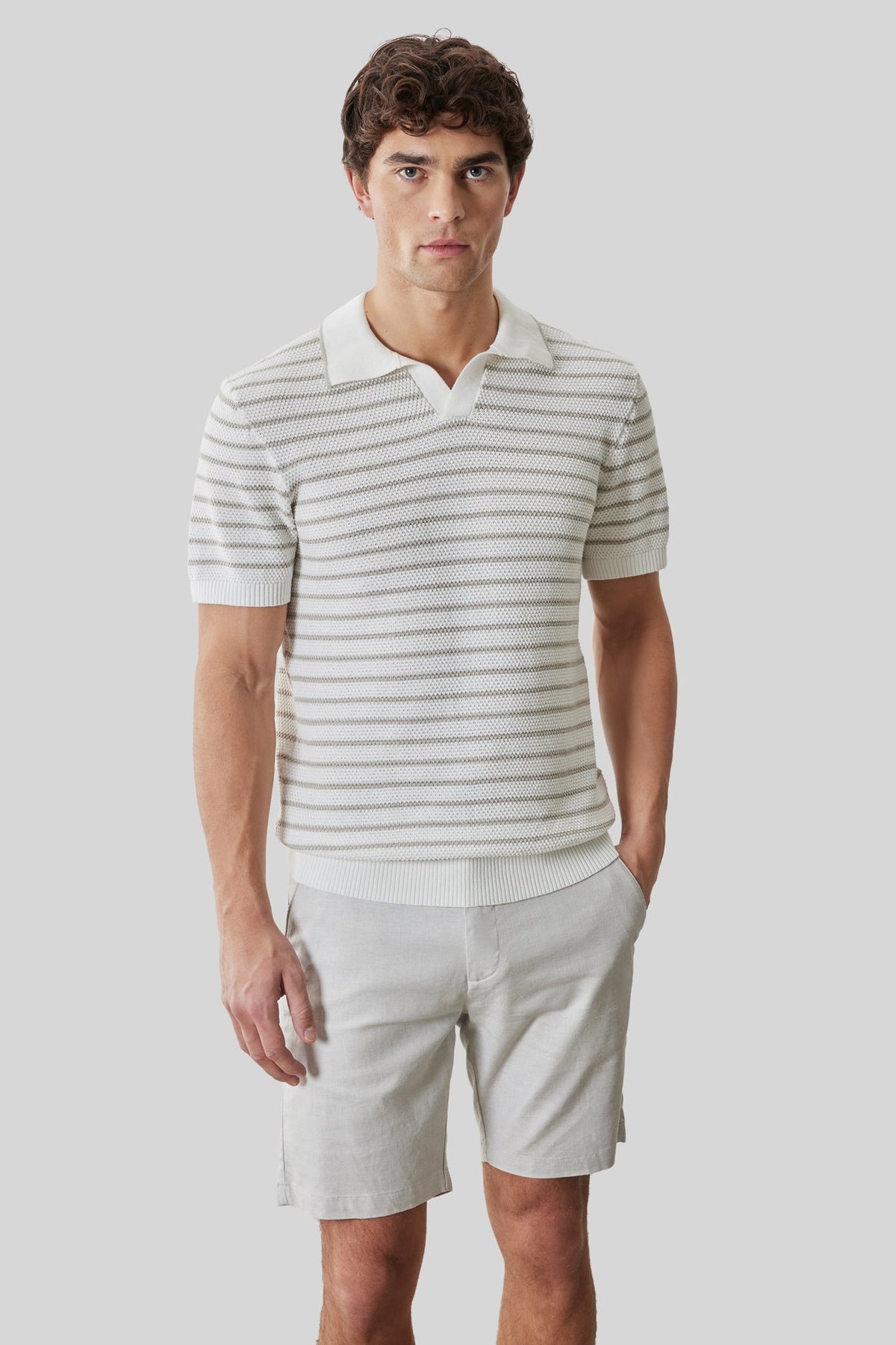 Polo col ouvert pour homme par Robert Barakett | RB61103 Stellan Blanc | Machemise.ca, vêtements mode pour hommes