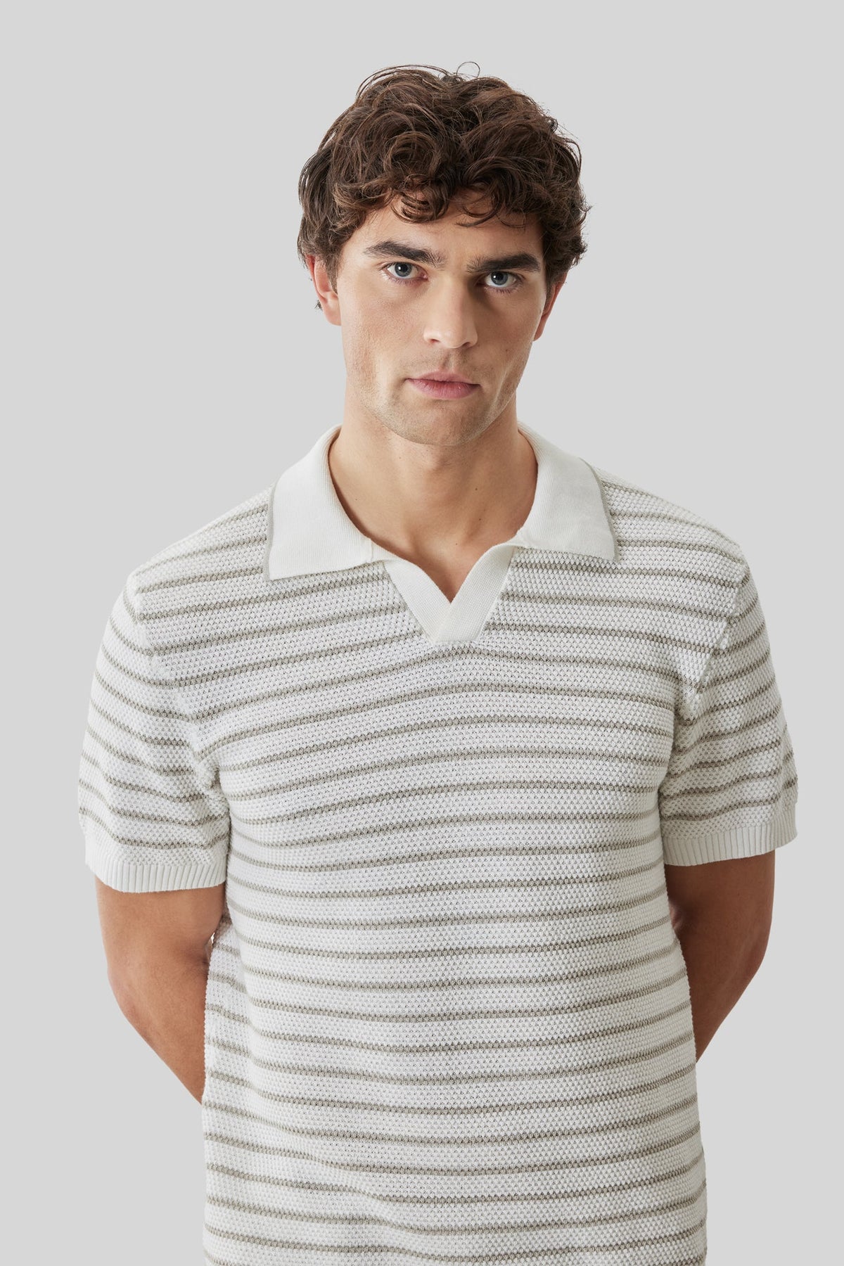 Polo col ouvert pour homme par Robert Barakett | RB61103 Stellan Blanc | Machemise.ca, vêtements mode pour hommes