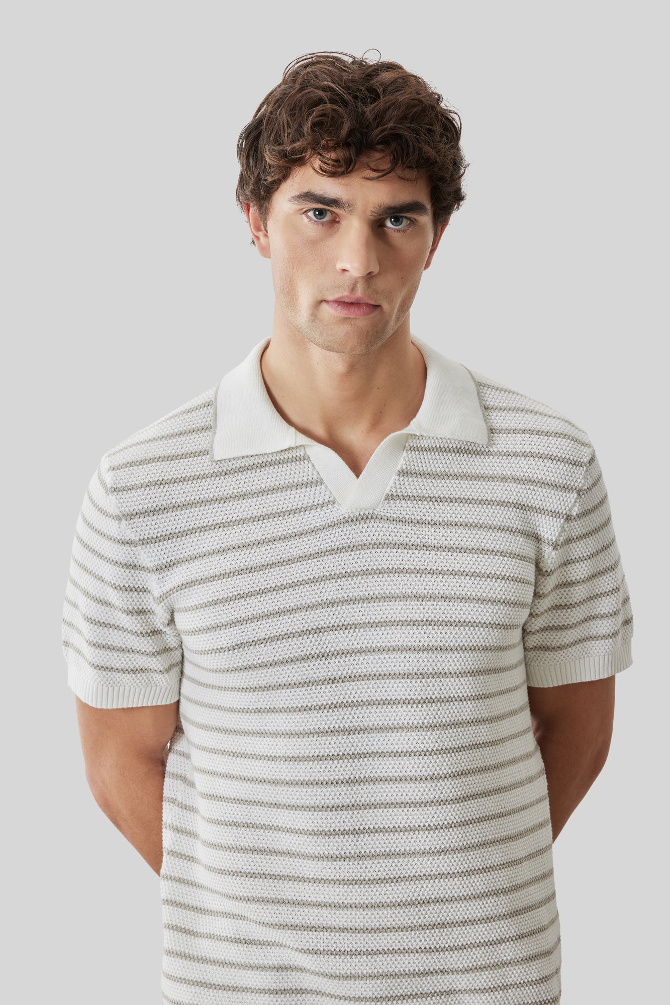 Polo col ouvert pour homme par Robert Barakett | RB61103 Stellan Blanc | Machemise.ca, vêtements mode pour hommes