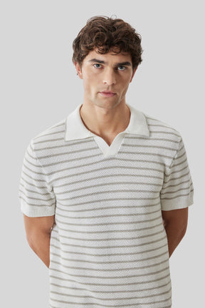 Polo col ouvert pour homme par Robert Barakett | RB61103 Stellan Blanc | Machemise.ca, vêtements mode pour hommes