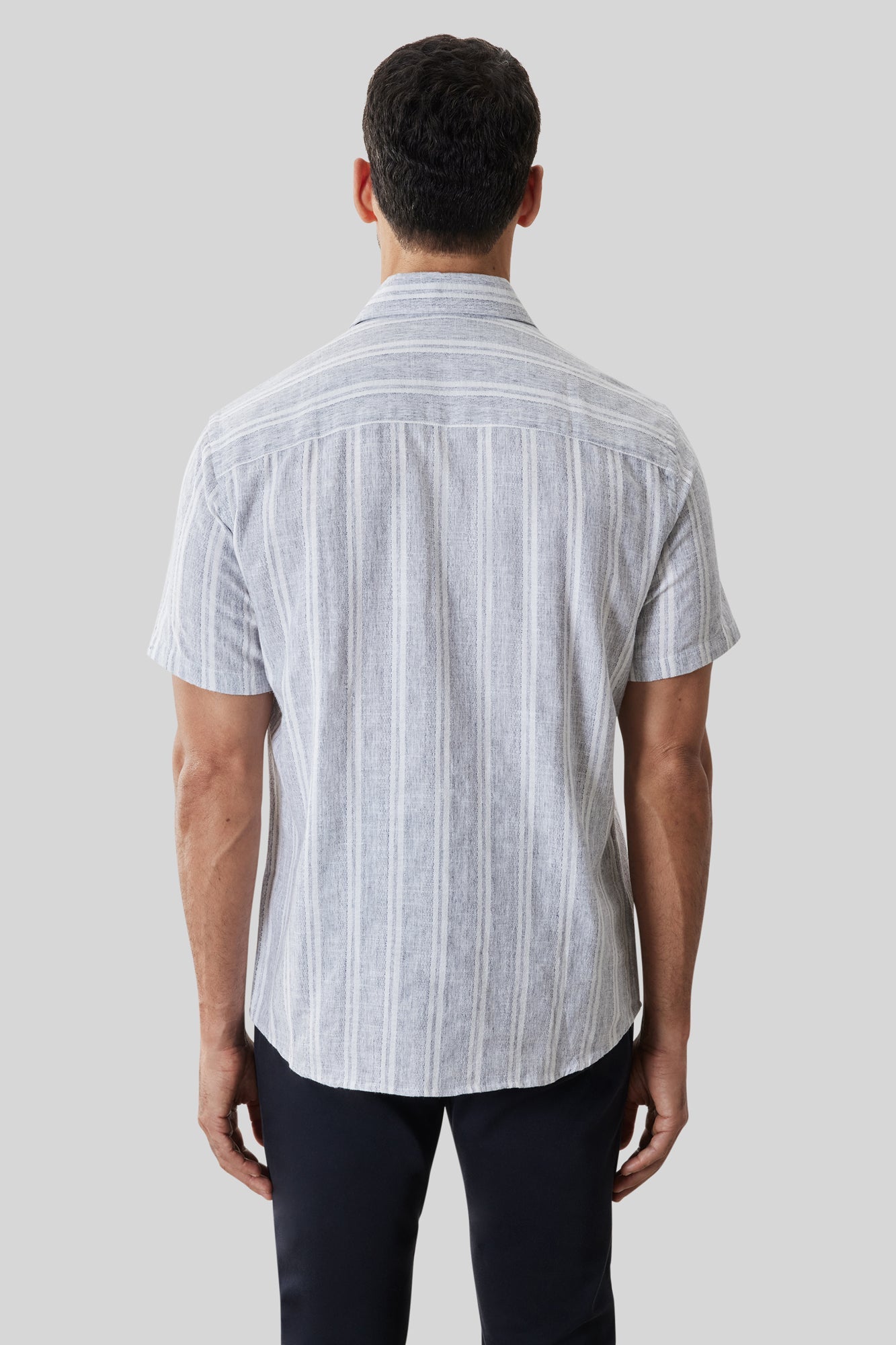 Chemise tissée pour homme par Robert Barakett | RB61150 Daiki Bleu Poudré | Machemise.ca, vêtements mode pour hommes