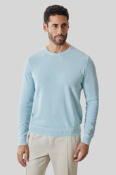 Chandail M.L. col rond pour homme par Robert Barakett | RB61154 Kaede Sarcelle Poussiéreuse | Machemise.ca, vêtements mode pour hommes