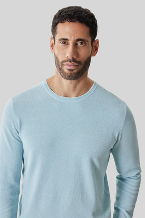 Chandail M.L. col rond pour homme par Robert Barakett | RB61154 Kaede Sarcelle Poussiéreuse | Machemise.ca, vêtements mode pour hommes