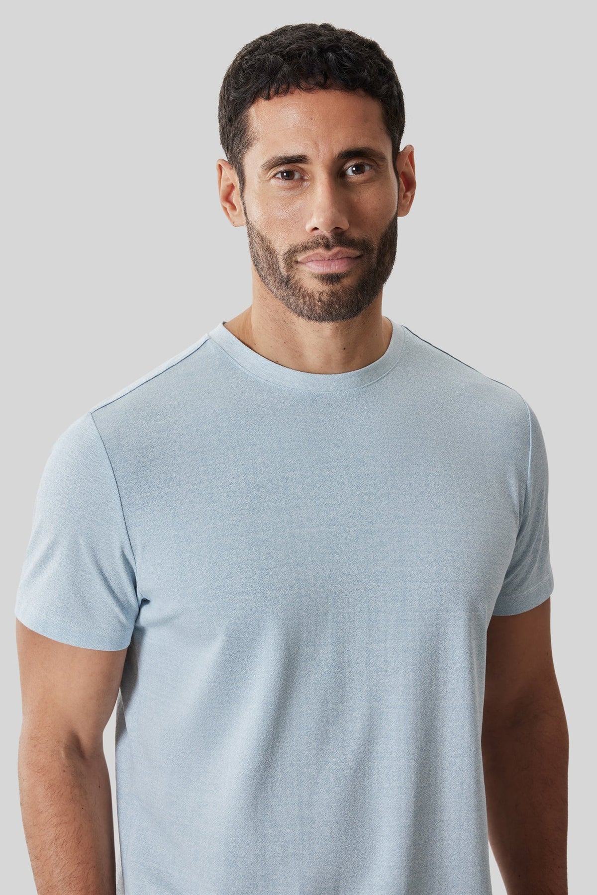 T-Shirt col rond pour homme par Robert Barakett | RB61191 Roscoe Bleu Frais | Machemise.ca, vêtements mode pour hommes