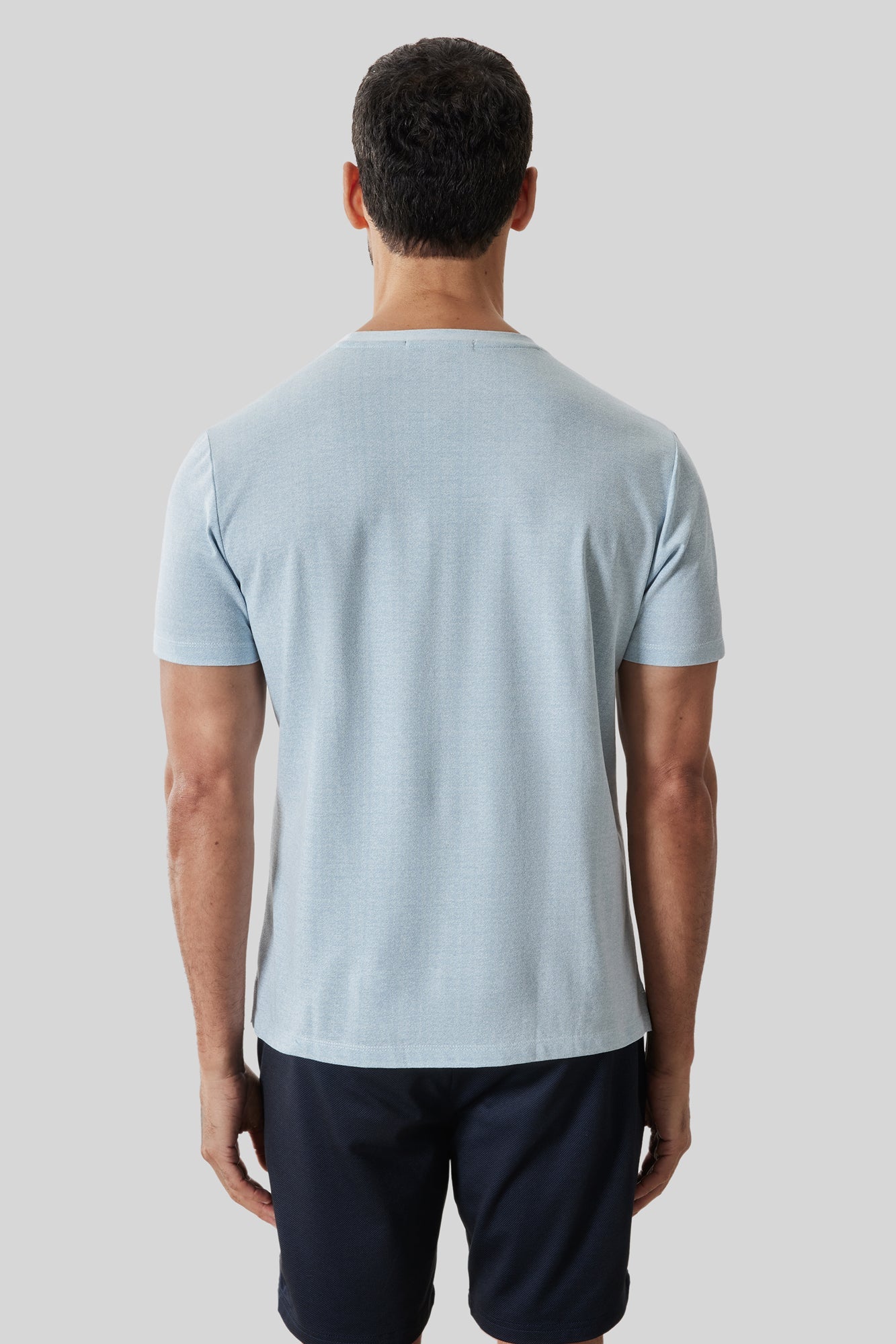 T-Shirt col rond pour homme par Robert Barakett | RB61191 Roscoe Bleu Frais | Machemise.ca, vêtements mode pour hommes