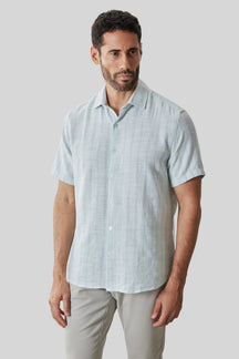 Chemise tissée pour homme par Robert Barakett | RB61196 Satoru Aqua | Machemise.ca, vêtements mode pour hommes