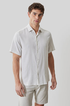 Chemise tissée pour homme par Robert Barakett | RB61196 Satoru Ficelle | Machemise.ca, vêtements mode pour hommes