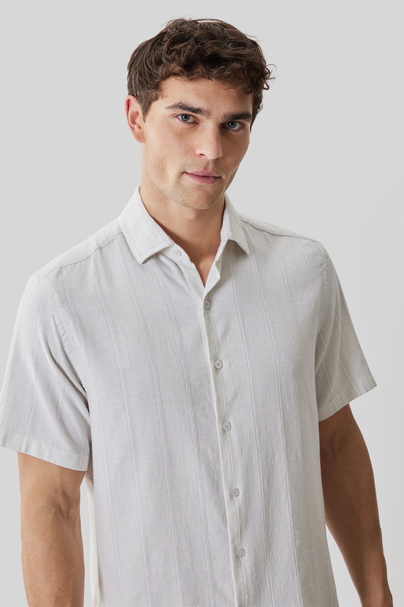 Chemise tissée pour homme par Robert Barakett | RB61196 Satoru Ficelle | Machemise.ca, vêtements mode pour hommes