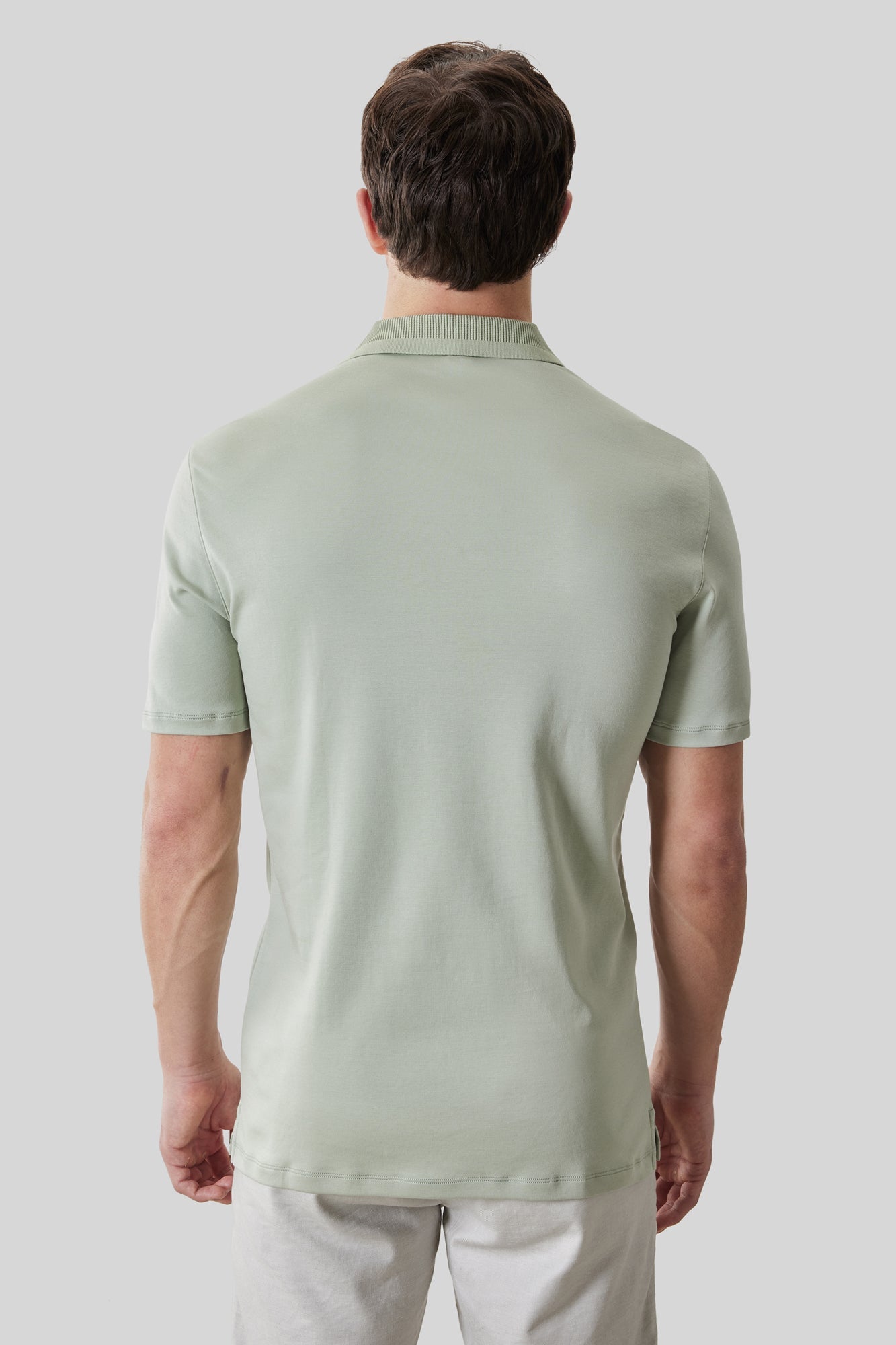 Polo col texturé pour homme par Robert Barakett | RB61210 Georgia Vert Désert | Machemise.ca, vêtements mode pour hommes