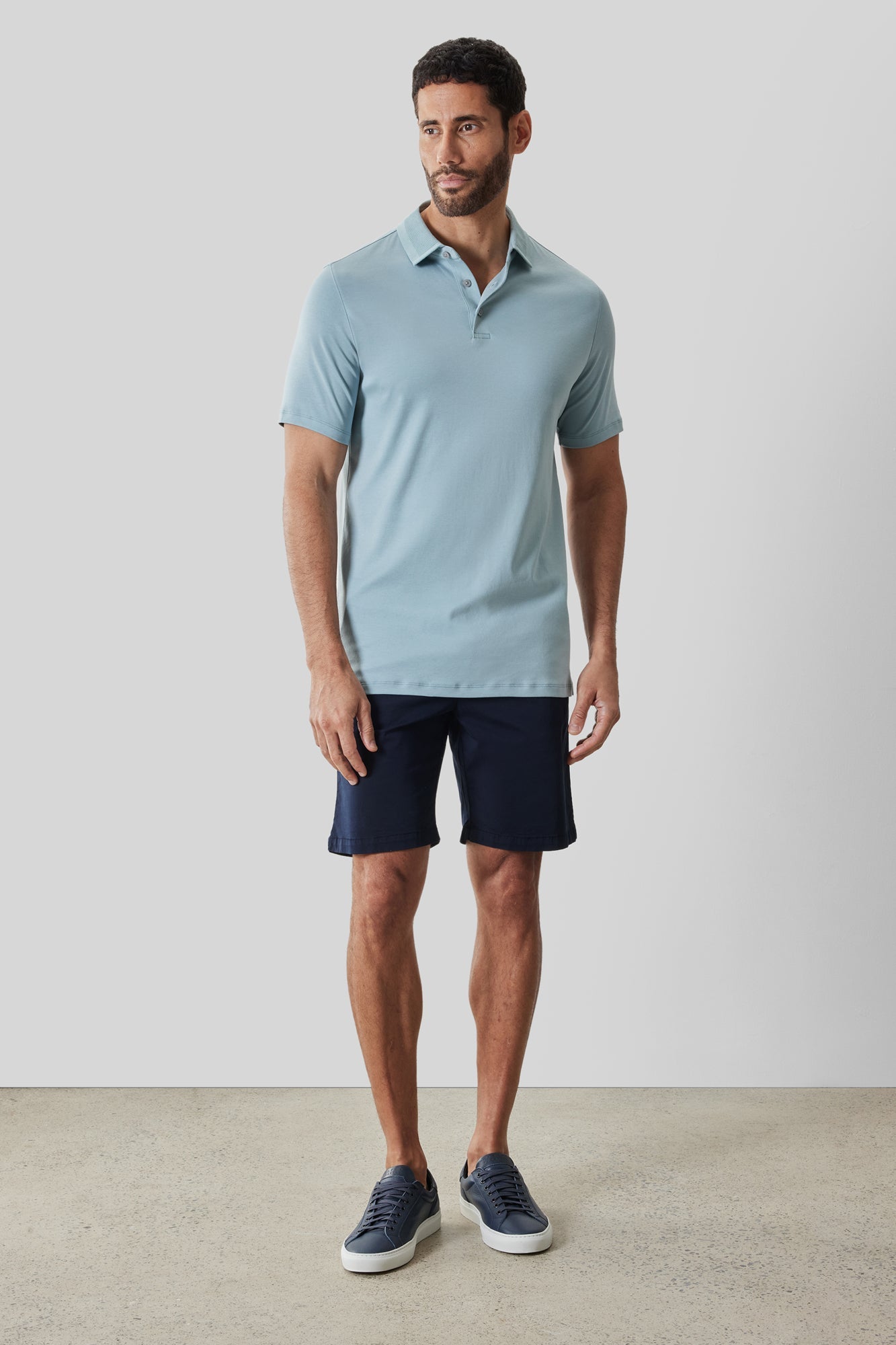 Polo col texturé pour homme par Robert Barakett | RB61210 Georgia Sarcelle Douce | Machemise.ca, vêtements mode pour hommes
