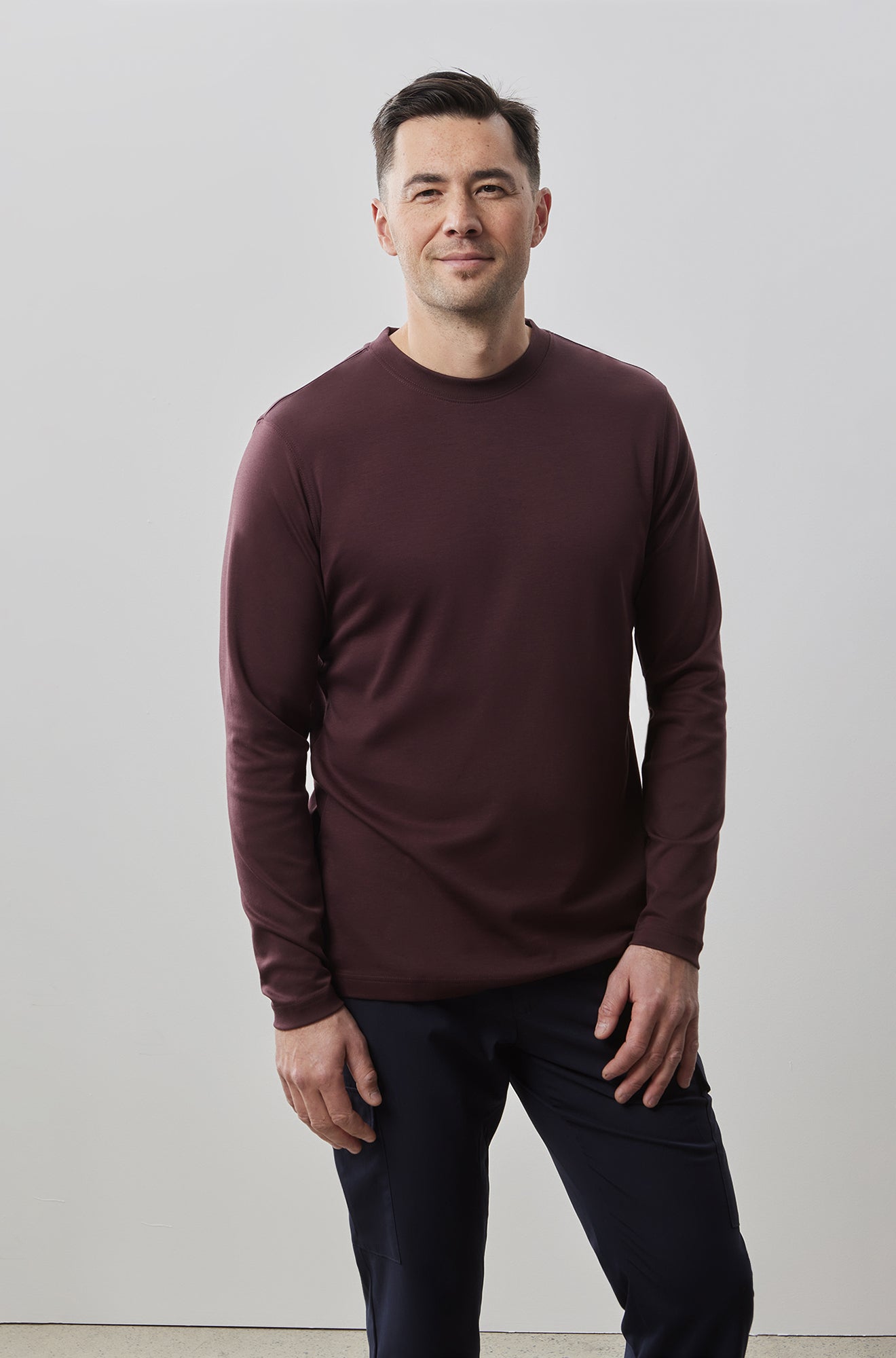 Chandail manches longues col rond pour homme par Robert Barakett | Georgia RB82247 Sonord | Machemise.ca, vêtements mode pour hommes