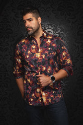 Chemise manches longues pour homme par Au Noir | ROSARUGOSA Noir Rouille | Machemise, inventaire complet de la marque Au Noir