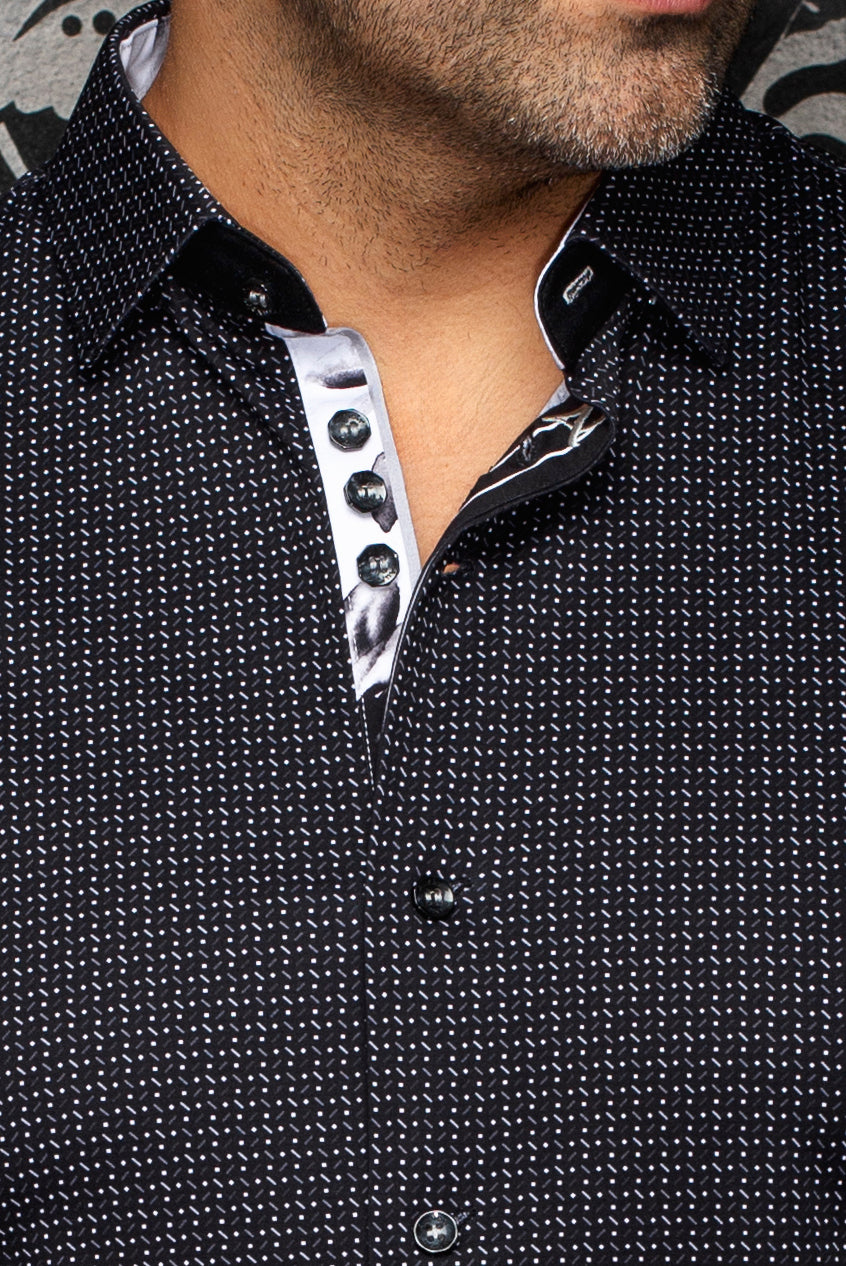 Chemise manches courtes en Knit extensible pour homme par Au Noir | ROSEFIELD (SS) Noir | Machemise.ca, inventaire complet de la marque Au Noir