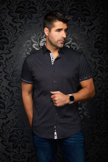 Chemise manches courtes en Knit extensible pour homme par Au Noir | ROSEFIELD (SS) Noir | Machemise.ca, inventaire complet de la marque Au Noir