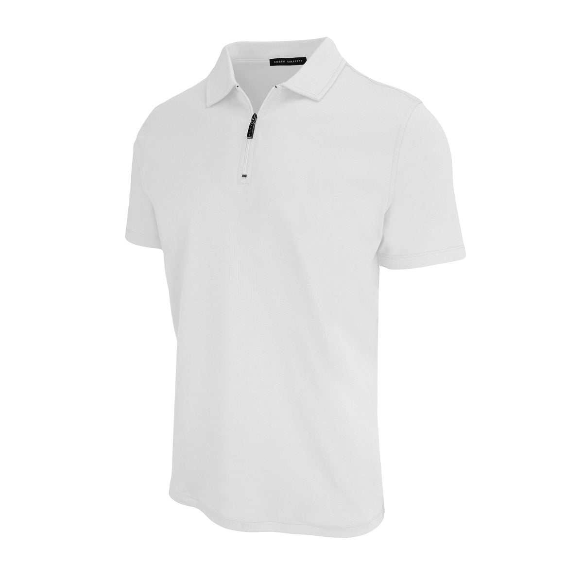 Polo avec fermeture éclair pour homme par Robert Barakett | Georgia RB01030 Blanc | Machemise.ca, vêtements mode pour hommes