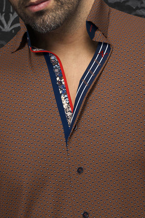 Chemise manches longues en Knit pour homme par Au Noir | SAUTOR Tabac | Machemise, inventaire complet de la marque Au Noir
