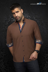 Chemise manches longues en Knit pour homme par Au Noir | SAUTOR Tabac | Machemise, inventaire complet de la marque Au Noir