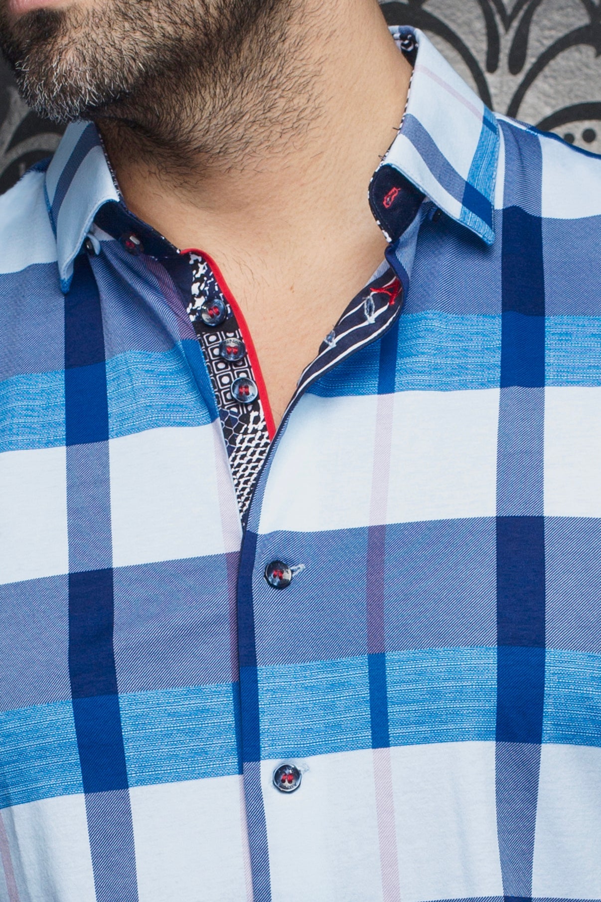Knit long sleeve shirt for men by Au Noir | SCHUMANN Light Blue | Menshirt, complete inventory of the Au Noir brand