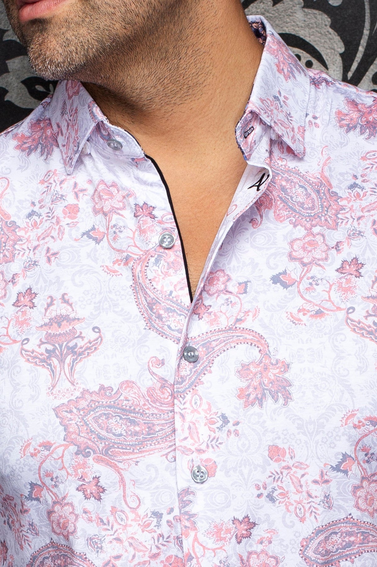 Chemise manches longues en Knit extensible pour homme par Au Noir | SIENNA Blanc Pêche | Machemise.ca, inventaire complet de la marque Au Noir