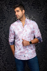 Chemise manches longues en Knit extensible pour homme par Au Noir | SIENNA Blanc Pêche | Machemise.ca, inventaire complet de la marque Au Noir