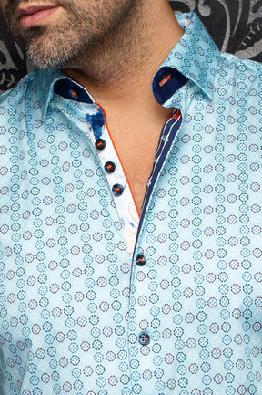 Chemise manches longues en coton extensible pour homme par Au Noir | SKYDALE Bleu | Machemise.ca, inventaire complet de la marque Au Noir