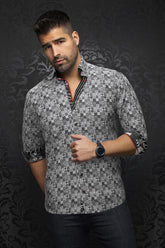 Chemise manches longues pour homme par Au Noir | SOLLOZZO Noir Blanc | Machemise, inventaire complet de la marque Au Noir