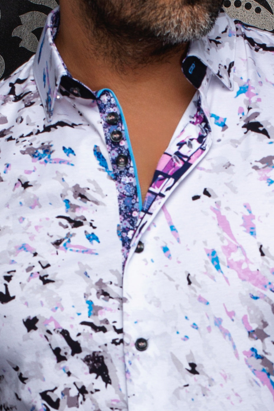 Chemise manches longues en Knit pour homme par Au Noir | SORAN Blanc Rose | Machemise.ca, inventaire complet de la marque Au Noir