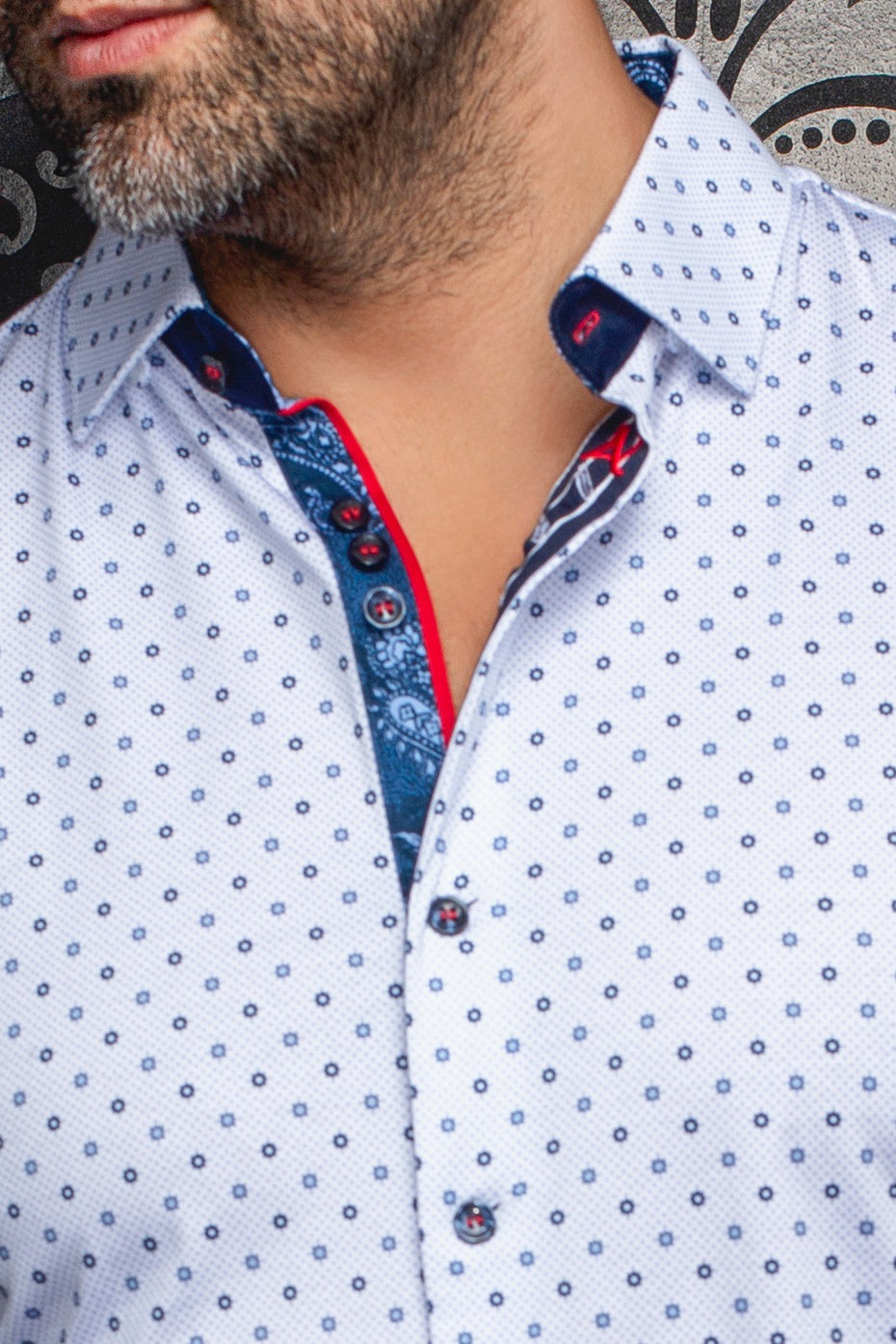 Chemise manches longues en Knit pour homme par Au Noir | STARSCREAM Blanc | Machemise.ca, inventaire complet de la marque Au Noir