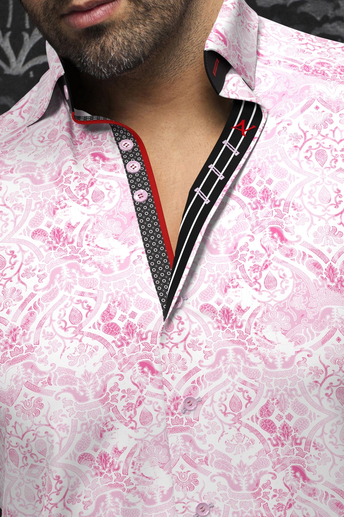 Short sleeve shirt for men by Au Noir | TACOMA(SS) Pink | Menshirt.com, complete inventory of the Au Noir brand