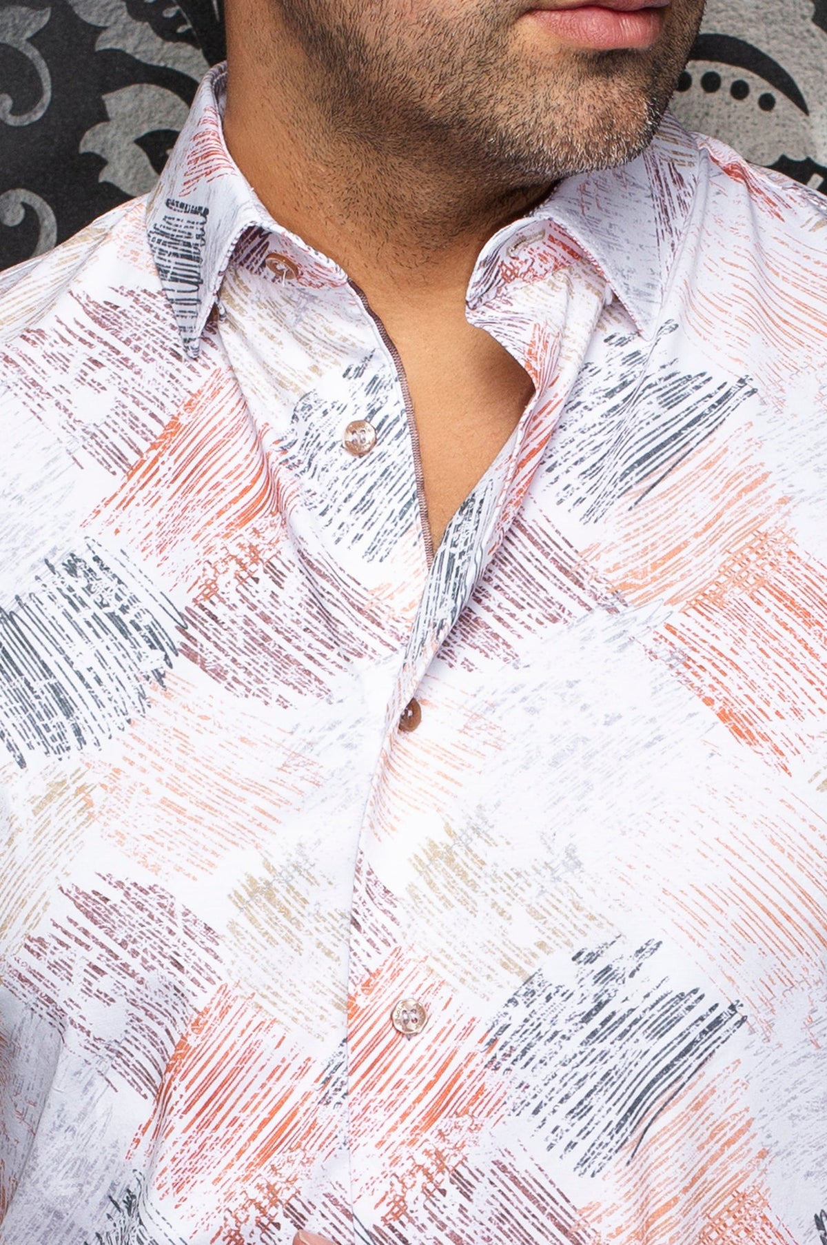 Chemise manches longues en Knit extensible pour homme par Au Noir | TERRENCE Multi | Machemise.ca, inventaire complet de la marque Au Noir