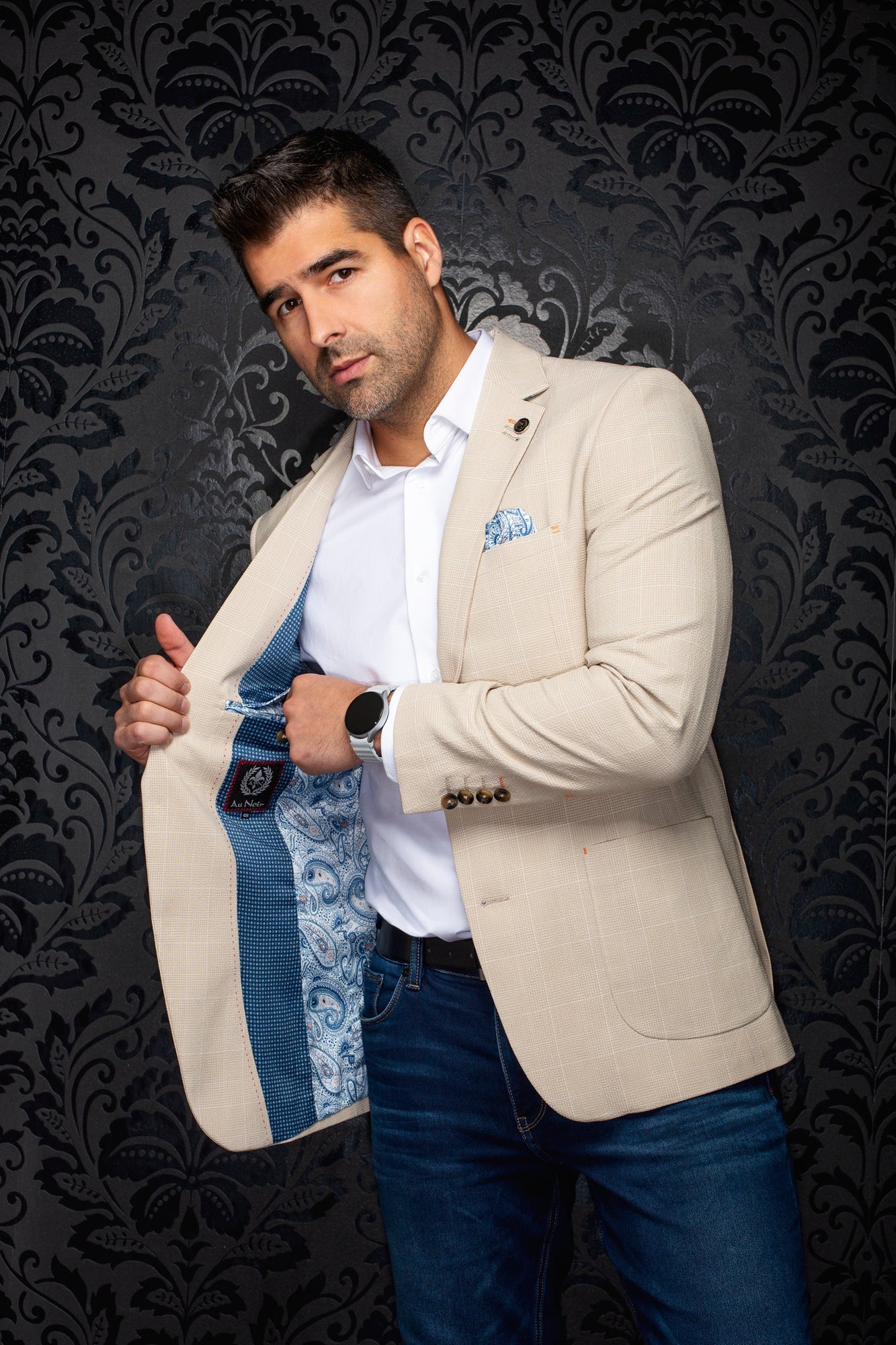 Veston pour homme par Au Noir | TROY Beige | Machemise.ca, inventaire complet de la marque Au Noir