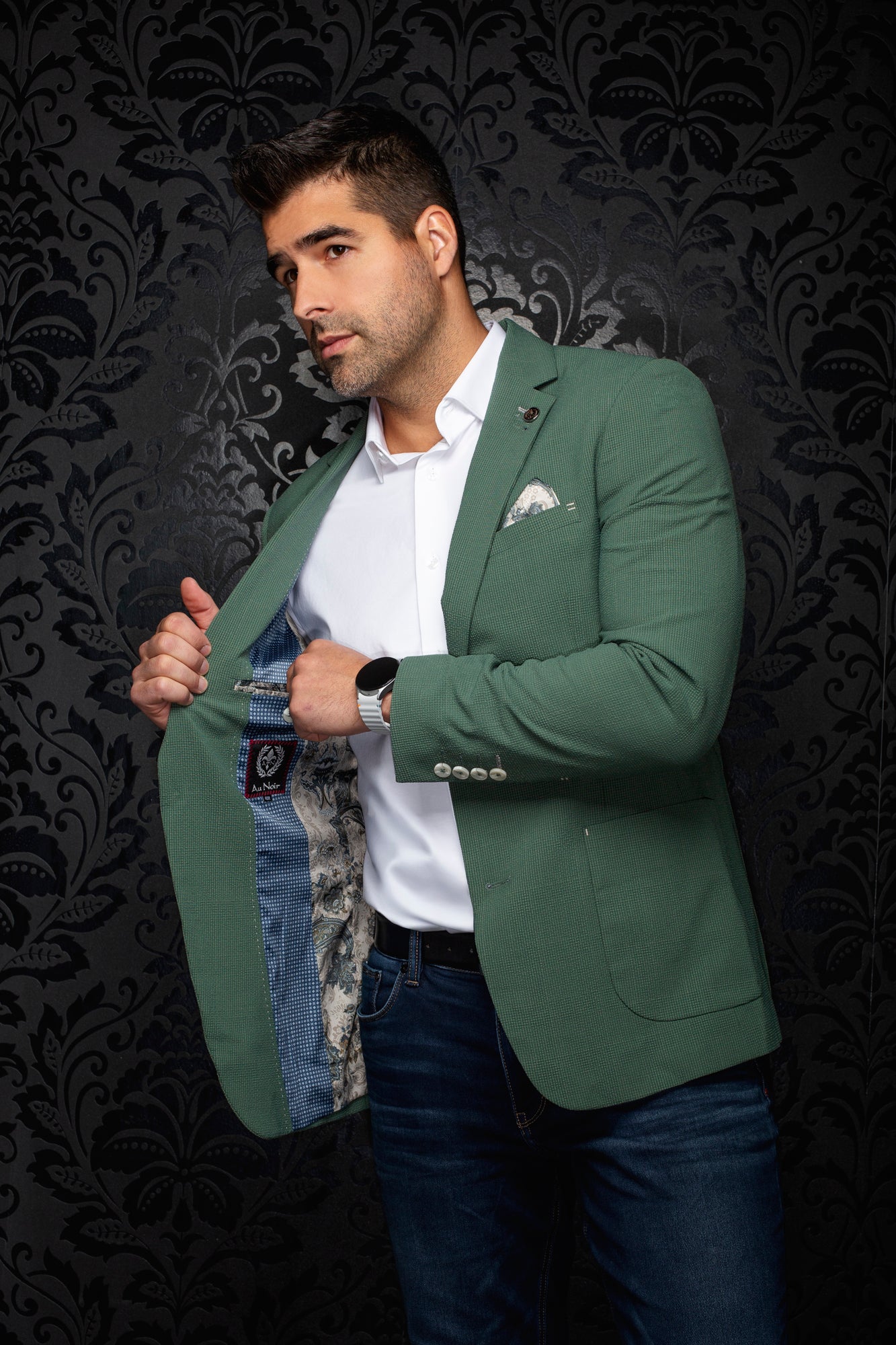 Veston pour homme par Au Noir | TROY Vert | Machemise.ca, inventaire complet de la marque Au Noir