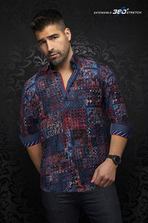 Knit long sleeve shirt for men by Au Noir | TURNER Navy Blue | Menshirt.com, complete inventory of the Au Noir brand